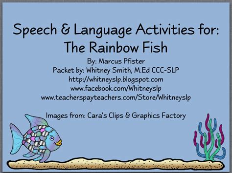 This book is certainly one of our most favourite stories as it teaches children about friendship and the concept of giving and sharing. Let's Talk! with Whitneyslp: The Rainbow Fish! | Speech ...