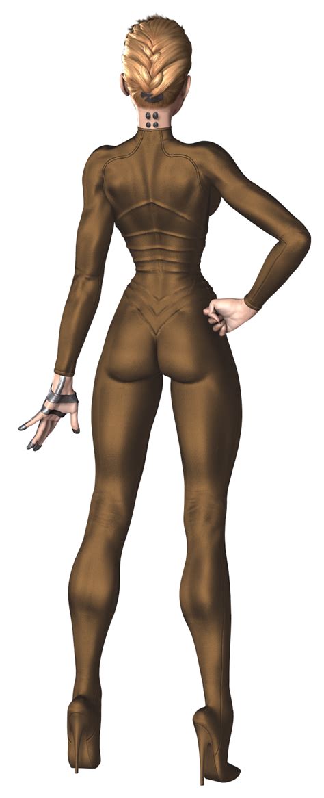 Seven Of Nine Gold Catsuit Rear View By Idelacio