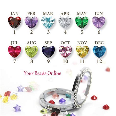 Floating Birthstone Crystal Heart Charms 5mm Birthstones For Etsy