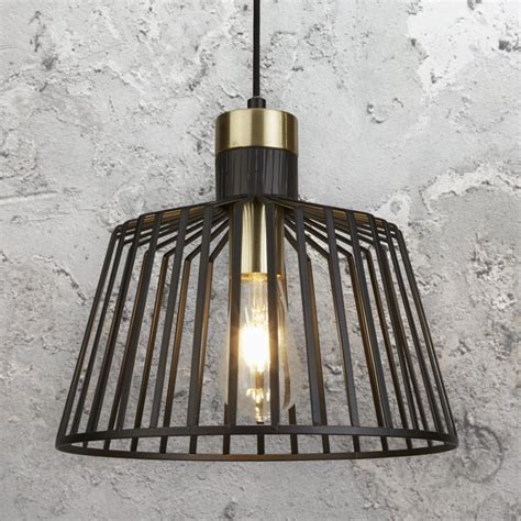 Westelm.com has been visited by 100k+ users in the past month Black and Gold Cage Pendant Light CL-36799 | E2 Contract ...