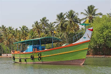 Fishing Boat Kerala Backwaters Stock Image Image Of Palms Boat