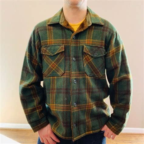 Vintage Woolrich Green Plaid Wool Hunting Field Coat Jacket Etsy