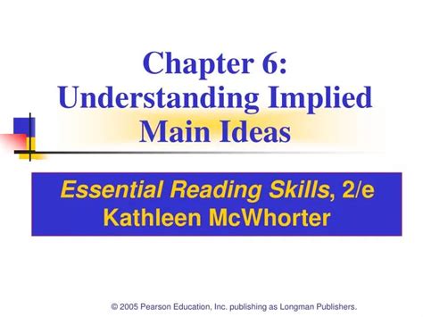 Ppt Chapter 6 Understanding Implied Main Ideas Powerpoint