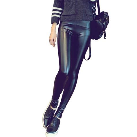 2018 New Hot Faux Leather Leggings Sexy Women Leggins Thin Black Leggings Calzas Mujer Leggins