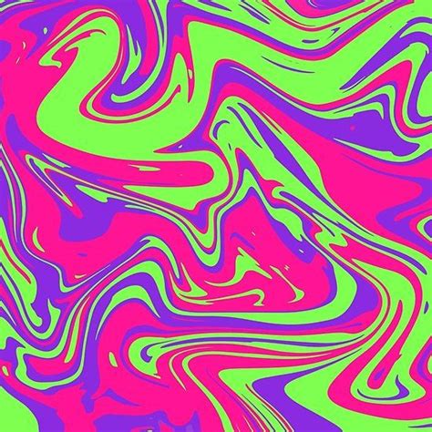 Green Pink Purple Liquified Marbled Psychedelic Psychedelic Pink