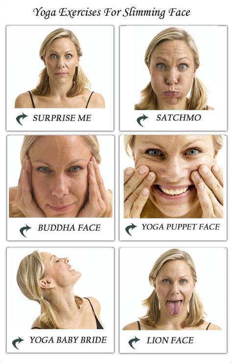 14 Yoga Exercises For Slimming Your Face Face Yoga Exercises Facial