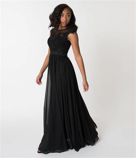 The vibrant and elegant black tie wedding dresses, is your new most essential element. Black Embellished Lace & Chiffon Cap Sleeve Prom Gown ...