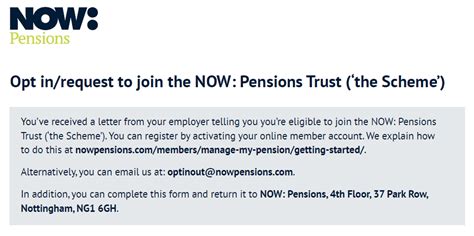 Opt Inrequest To Join Form Now Pensions