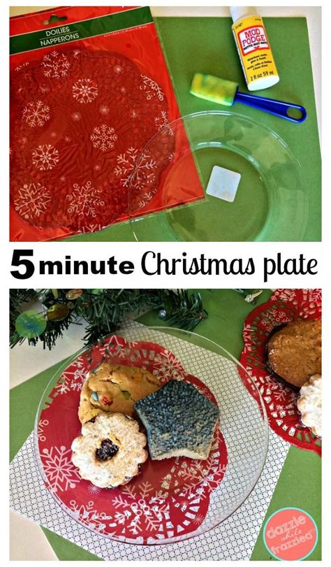 Diy 5 Minute Christmas Cookie Plate Craft Using Paper Doily And Mod