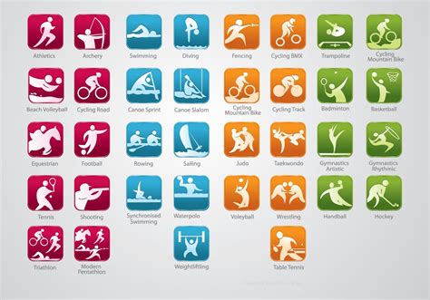 The 2016 summer olympics (portuguese: Olympic Sports Icons - Download Free Vector Art, Stock ...