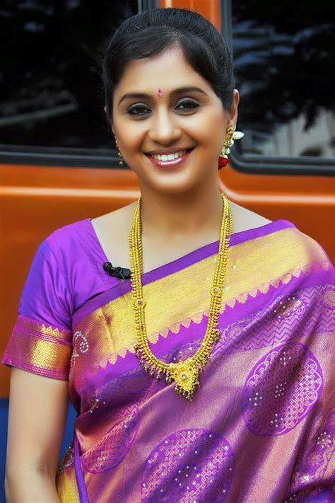 Malayalam Movie Actress Devayani In Golden Colour Saree Unseen