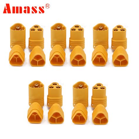 5pairlot Amass Mt60 35mm 3 Pole Bullet Connector Plug Set In Plug