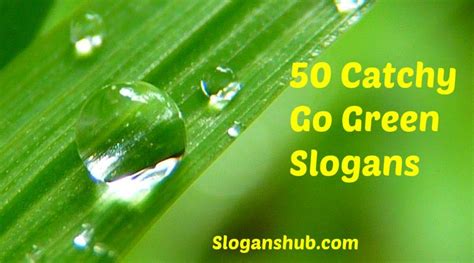 75 Catchy Go Green Slogans With Pictures And Posters Go Green Slogans