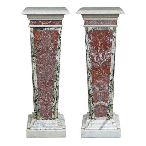 A Pair Of Italian 19th Century Neo Classical St Marble Pedestals