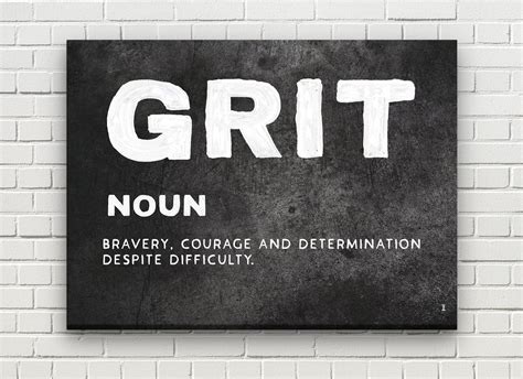 Grit Definition Inspirational Entrepreneur Art Motivational Painted