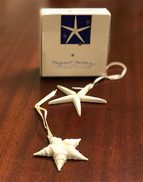 Vintage Margaret Furlong Ornament Porcelain Star Ornaments 2 Starfish