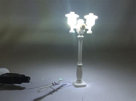 Led Double Light Street Lamp For Lego Cities Black Or White Usb