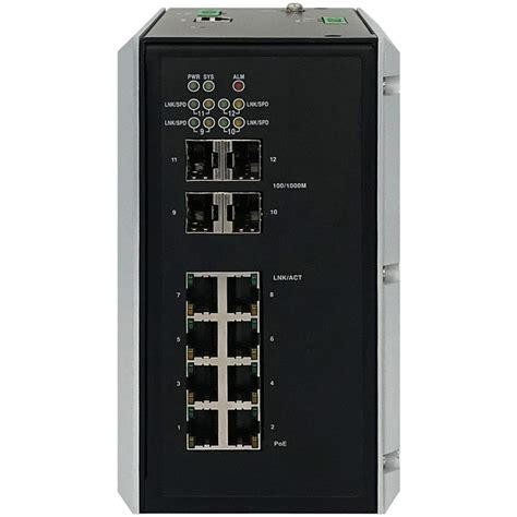 12 Port Industrial Managed Power Over Ethernet Switch Proscend