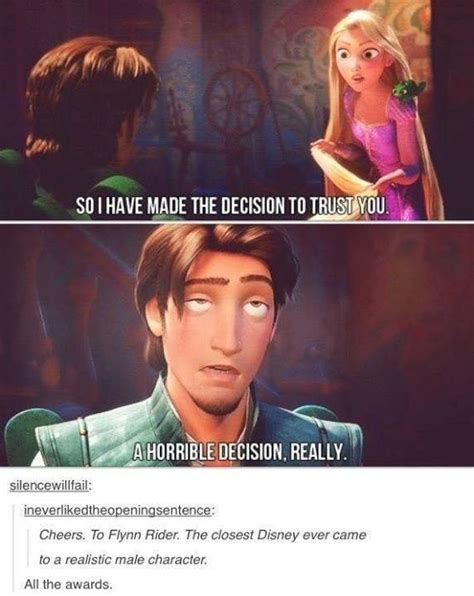 when flynn rider turned out to be the first really relatable male character disney memes