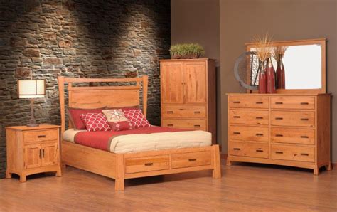 Then, add matching lamps on bedside tables. Amish Oak and Cherry Solid Wood Bedroom Group Made in the ...
