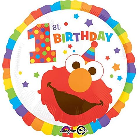 Elmo 1st Birthday Sesame Street Mylar 18 Balloon Happy Birthday Party