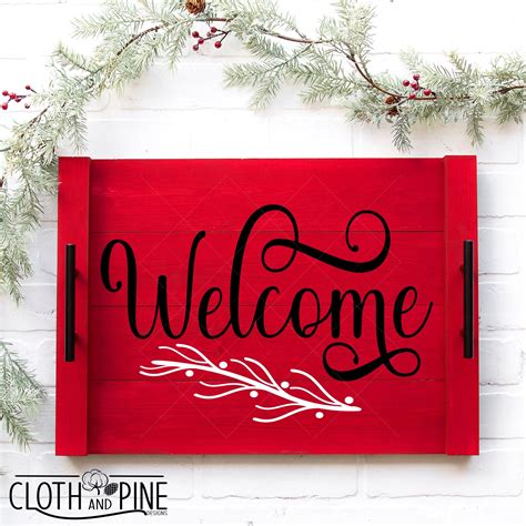 Christmas Welcome Sign Svg Welcome Svg Modern Farmhouse Etsy
