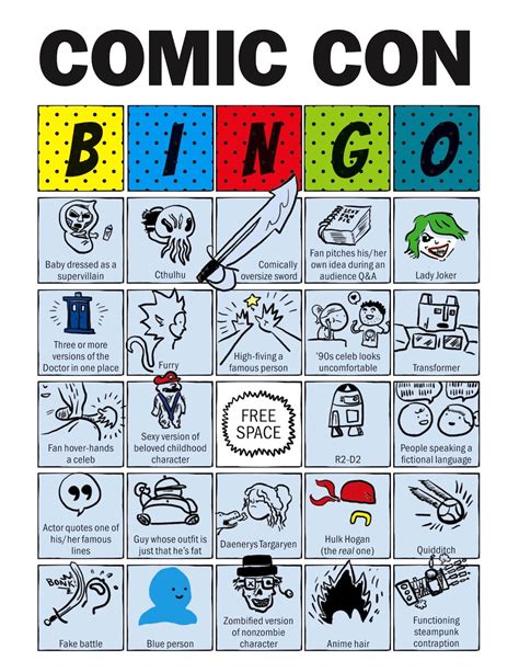 New York Comic Con Bingo Play Our Game At The Con