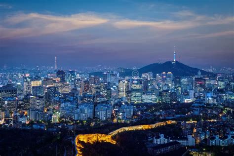 Seoul Skyline In The Night South Korea Editorial Stock Image Image Of Skyline Seoul 101014144