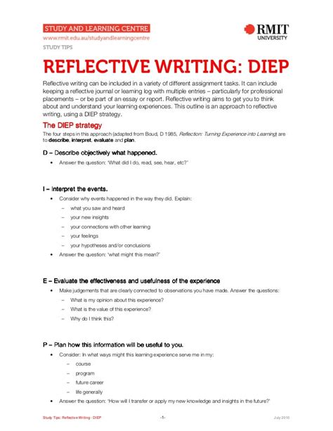 I Need An Example Of A Reflective Journal