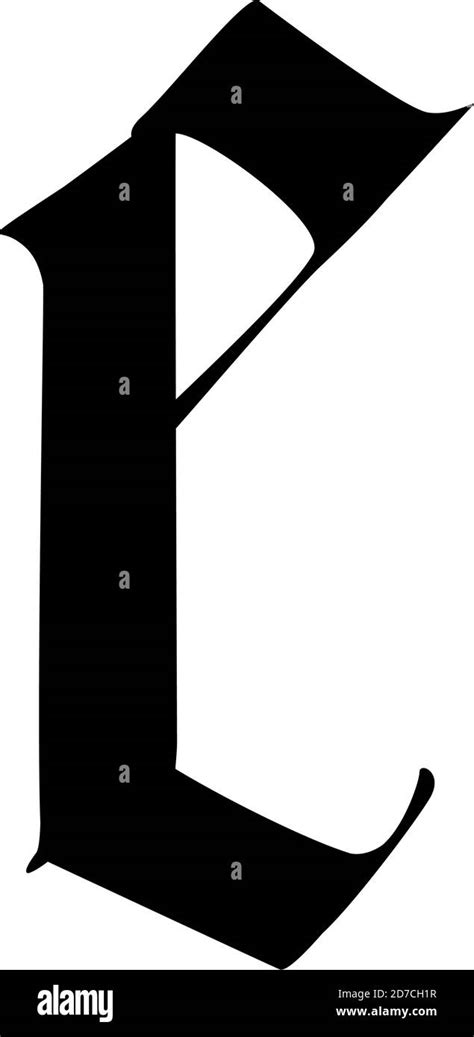 Lettera E In Stile Gotico Vettore Alfabeto Il Simbolo è Isolato Su