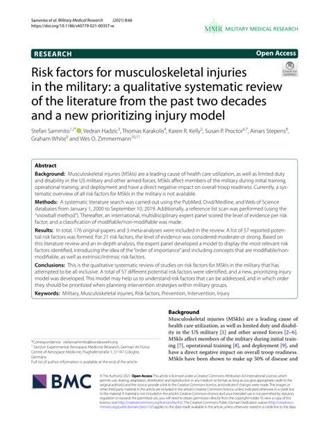 PDF Risk Factors For Musculoskeletal Injuries In The Military A