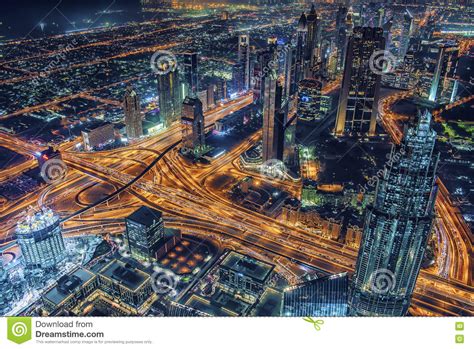 Dubai City At Night Stock Image Image Of City Holiday 70797929