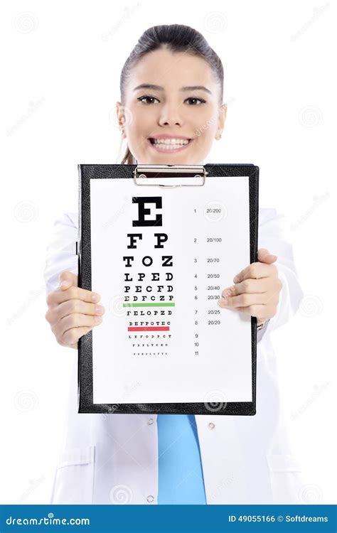 Optometrist Pointing At Eye Chart Royalty Free Stock Image