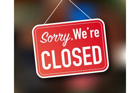 Sorry Were Closed Hanging Sign On White Graphic By Dg Studio