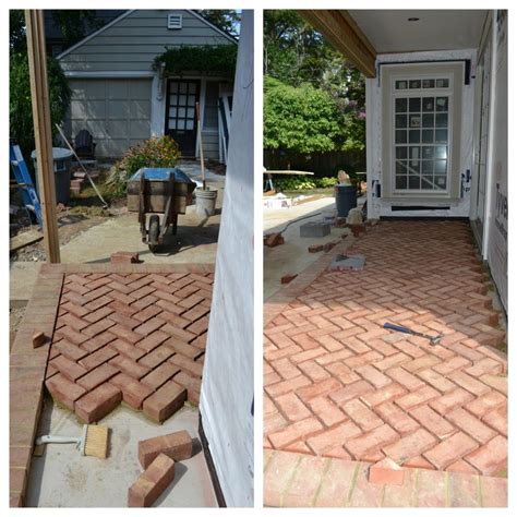 The Patio Has Brick Herringbone Brick Pattern Patio Home Remodeling