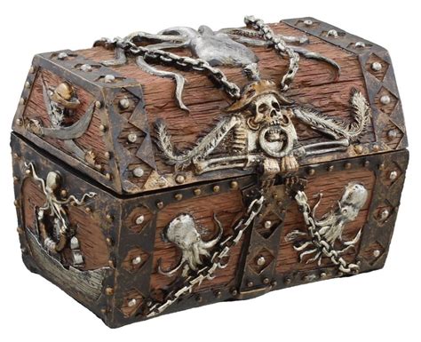 Distressed Round Wooden Treasure Chest Trinket Box Hogar Y Cocina
