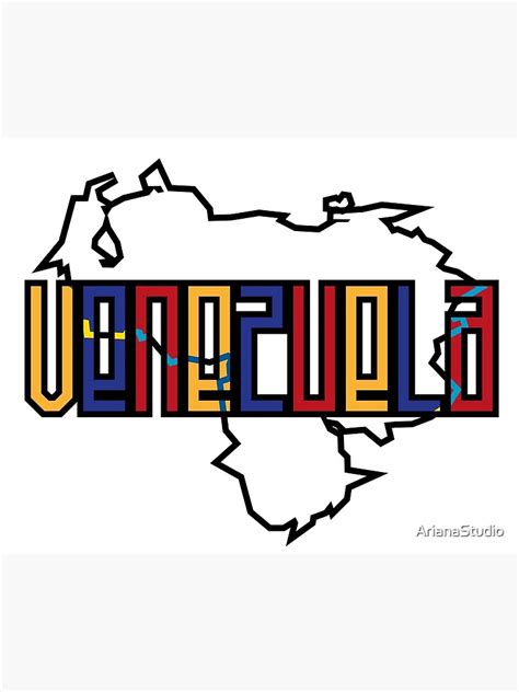 Venezuela Lettering With Map Poster For Sale By Arianastudio Redbubble