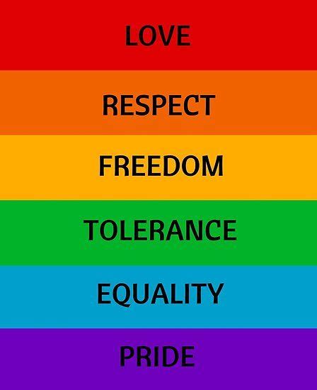 pride flag love respect freedom tolerance equality pride poster