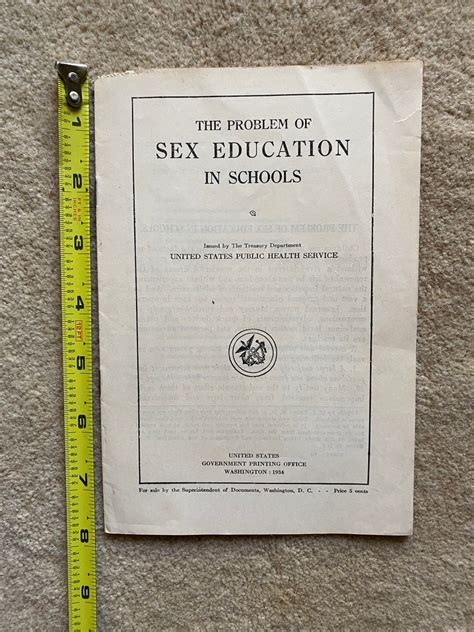 1934 The Problem Of Sex Education In Schools Pamphlet Etsy