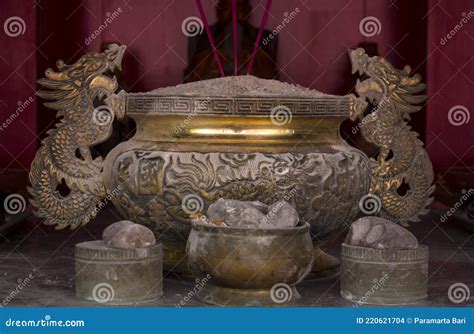 Large Brass Incense Ash Containers Editorial Stock Image Image Of