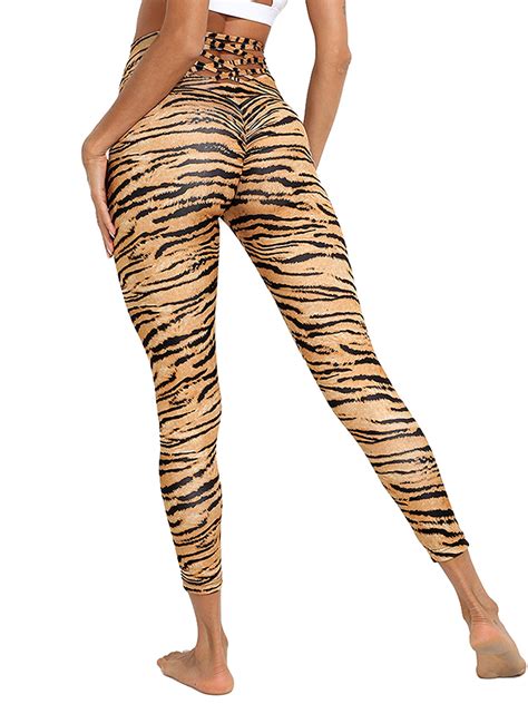 Women S Yoga Pants Leggings High Waisted Camo Leopard Snake Print