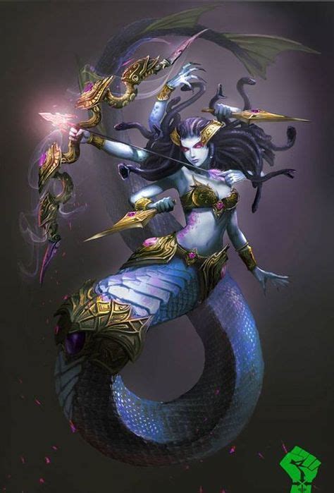lady vashj from the warcraft series warcraft art dark fantasy art mermaid artwork