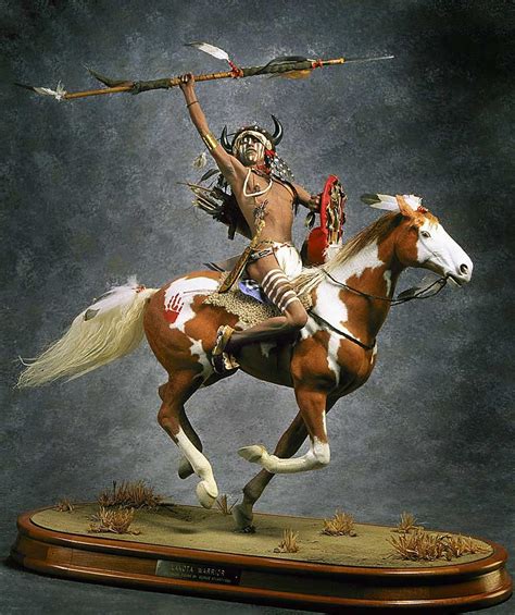 Mounted Lakota Warrior Portrait By Artist Historian George Stuart