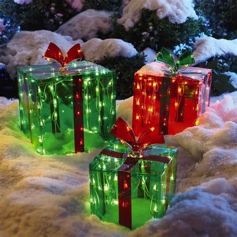 3 Lighted T Boxes Christmas Decoration Yard Decor 150