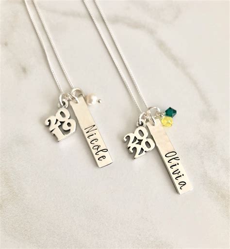Graduation Necklace Class Of Personalized Necklace Etsy