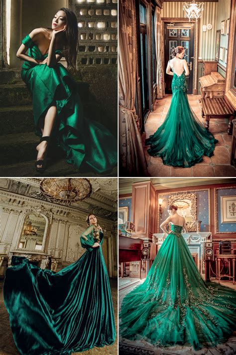 Unique wedding dresses with color are guaranteed to make a statement, but patterned wedding dresses take the drama one step further. Fall's Must-Have Wedding Look - 24 Gorgeous Jewel Toned ...