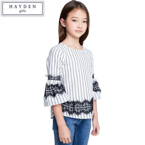 Hayden Girls Blouse Cotton Tops For Teenage Girls Vertical Striped