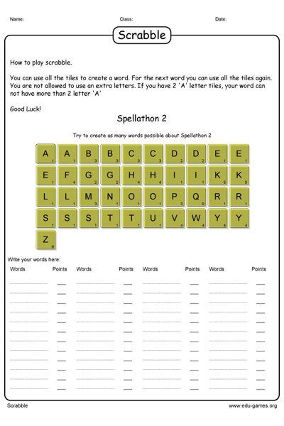 Free Printable Scrabble Maker A Great Game To Practice The Vocabulary