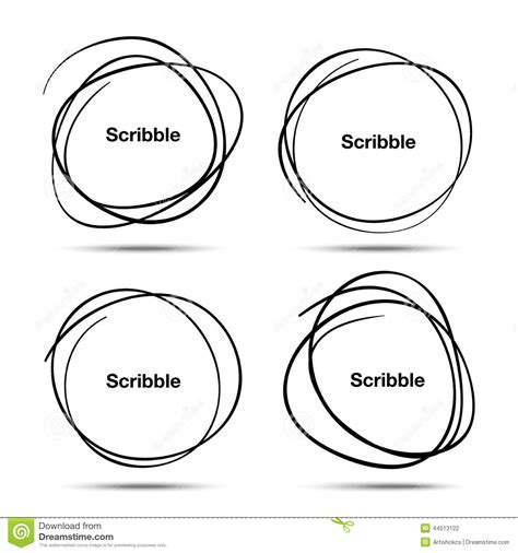Set Of Hand Drawn Scribble Circles Stock Vector Image 44513122