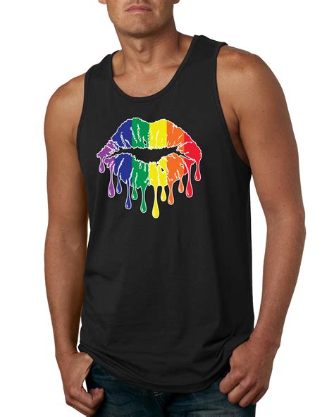Rainbow Lgbtq Gay Pride Dripping Lips Lgbt Pride Mens Graphic Tank Top 1999 Picclick